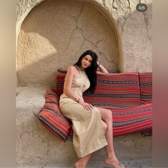 ZARA CROSSOVER BELTED MIDI DRESS - Picture 11 of 16